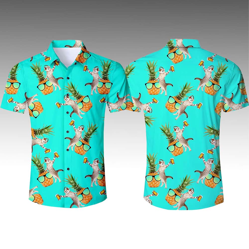 Ivo Graham Beer Cat Pineapple Hawaiian Shirt