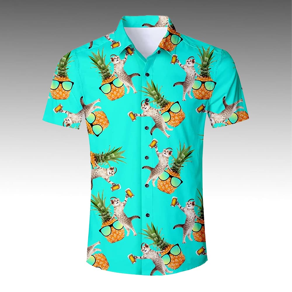 Ivo Graham Beer Cat Pineapple Hawaiian Shirt