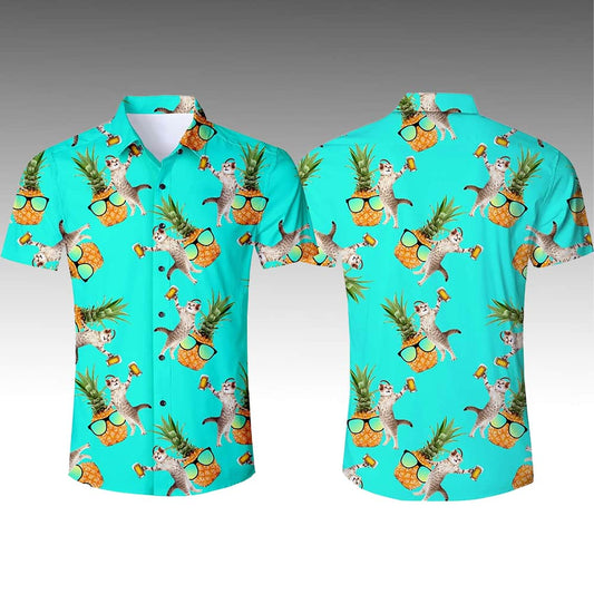 Ivo Graham Beer Cat Pineapple Hawaiian Shirt